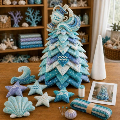 3D Christmas Tree Quilted Zodiac Fabric Tree Kit Decorative DIY Materials Package 12 Constellations Sewing Craft Handmade