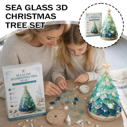 3D Christmas Tree Design Art Kit Sea Glass Beach Romantic DIY Adult Craft Set Acrylic Home Decoration Christmas Kids Gifts