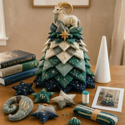 3D Christmas Tree Quilted Zodiac Fabric Tree Kit Decorative DIY Materials Package 12 Constellations Sewing Craft Handmade