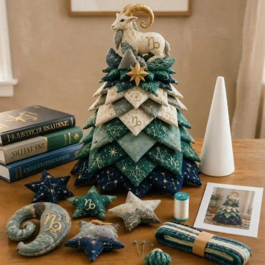 3D Christmas Tree Quilted Zodiac Fabric Tree Kit Decorative DIY Materials Package 12 Constellations Sewing Craft Handmade