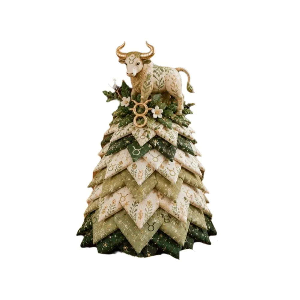 3D Christmas Tree Quilted Zodiac Fabric Tree Kit Decorative DIY Materials Package 12 Constellations Sewing Craft Handmade