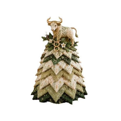 3D Christmas Tree Quilted Zodiac Fabric Tree Kit Decorative DIY Materials Package 12 Constellations Sewing Craft Handmade