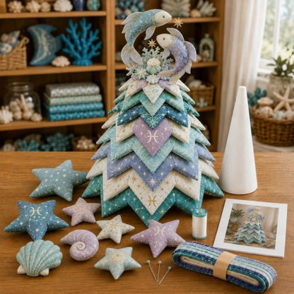 3D Christmas Tree Quilted Zodiac Fabric Tree Kit Decorative DIY Materials Package 12 Constellations Sewing Craft Handmade