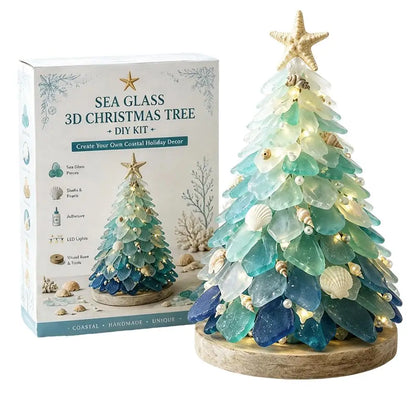 3D Christmas Tree Design Art Kit Sea Glass Beach Romantic DIY Adult Craft Set Acrylic Home Decoration Christmas Kids Gifts