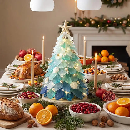 3D Christmas Tree Design Art Kit Sea Glass Beach Romantic DIY Adult Craft Set Acrylic Home Decoration Christmas Kids Gifts