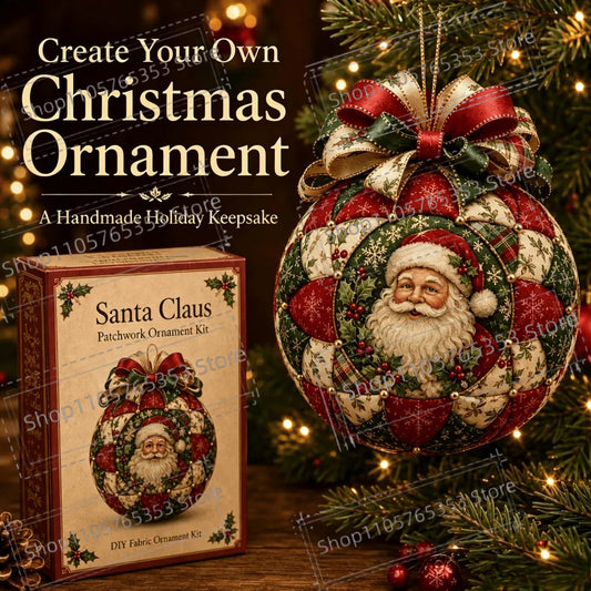 Vintage Style Christmas Patchwork Ornament DIYdecorative Ball Kit Handcraft Beginner‑Friendly Christmas Sewing Kit Party Gifts