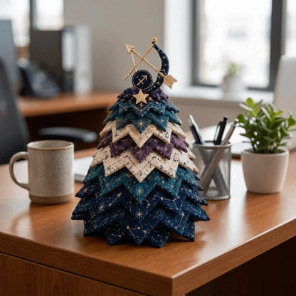 3D Christmas Tree Quilted Zodiac Fabric Tree Kit Decorative DIY Materials Package 12 Constellations Sewing Craft Handmade