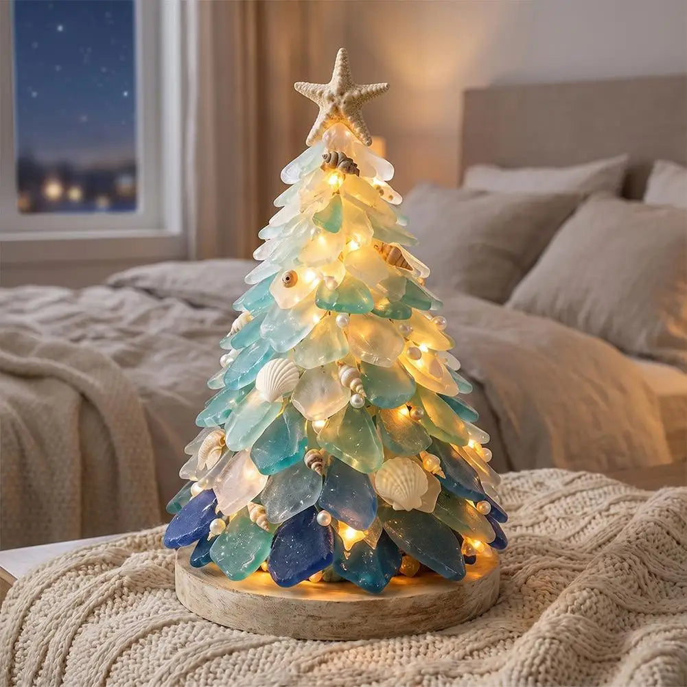 3D Christmas Tree Design Art Kit Sea Glass Beach Romantic DIY Adult Craft Set Acrylic Home Decoration Christmas Kids Gifts