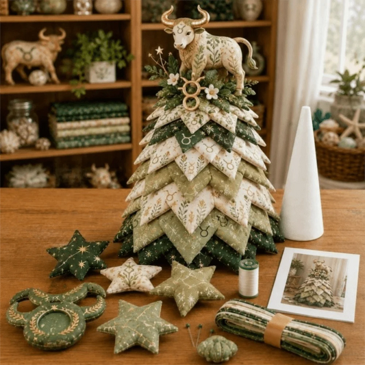 3D Christmas Tree Quilted Zodiac Fabric Tree Kit Decorative DIY Materials Package 12 Constellations Sewing Craft Handmade