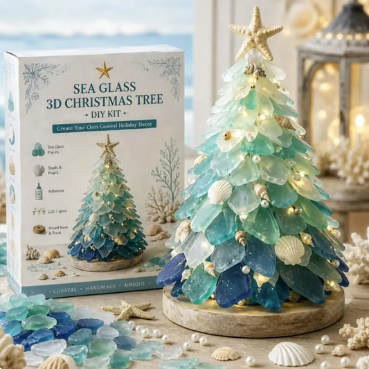 3D Christmas Tree Design Art Kit Sea Glass Beach Romantic DIY Adult Craft Set Acrylic Home Decoration Christmas Kids Gifts